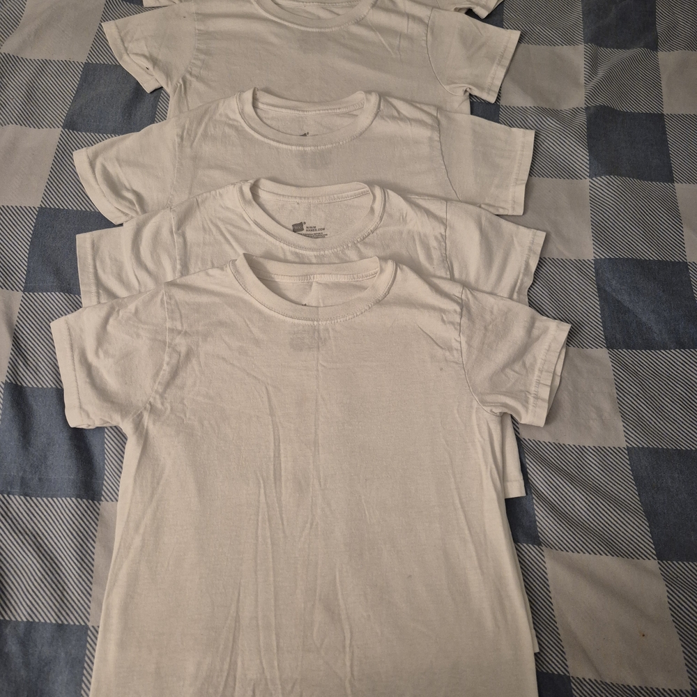 Hanes Kids' White Short Sleeve Tees